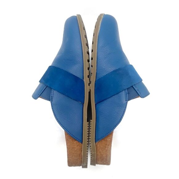 Vionic Ambrosia Clogs Blue Leather Suede Slides Slip On Orthotic Comfort Size 7 - Picture 11 of 16